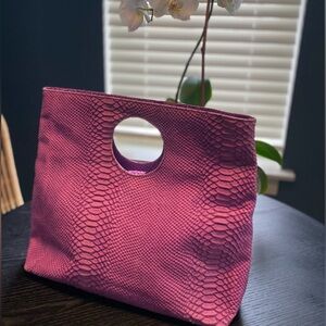 Vintage Italian Leather Pink Python Bag
